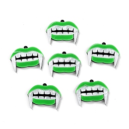 ARRICRAFT Western Style Fluorescent Acrylic Pendants, Fangs Shape, Lime Green, 30x37x4mm, Hole: 2mm