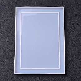 Honeyhandy DIY Photo Frame Silicone Molds, Resin Casting Molds, For UV Resin, Epoxy Resin Jewelry Making, Rectangle, White, 180x130x9mm, Inner Diameter: 175x125mm