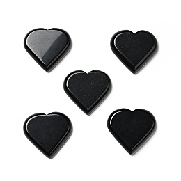 Honeyhandy Natural Obsidian Display Decorations, Home Decorations, Heart, 42~43x45~46x8mm