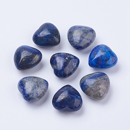 Honeyhandy Natural Lapis Lazuli Heart Love Stones, Pocket Palm Stones for Reiki Balancing, 25~26x25~25.5x14~15mm