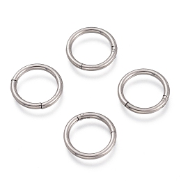 Honeyhandy 304 Stainless Steel Sleeper Earrings, Hoop Earrings, Hypoallergenic Earrings, Ring, Stainless Steel Color, 18 Gauge, 10.5x1mm