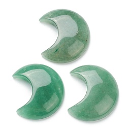 Honeyhandy Natural Green Aventurine Pendants, Moon, 34~35x29~30x7.5~9mm, Hole: 1.2mm