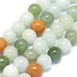 Honeyhandy Natural Jadeite Beads Strands, Round, 6mm, Hole: 1mm, about 67pcs/strand, 14.96 inch(38cm)