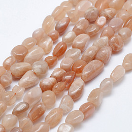 Honeyhandy Natural Sunstone Beads Strands, Tumbled Stone, Nuggets, 5x4mm, Hole: 1mm, 15.7 inch~15.9 inch(40~40.5cm)