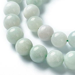 Honeyhandy Natural Jadeite Beads Strands, Round, Grade A, 10mm, Hole: 1.2mm, about 39pcs/strand, 15.35 inch(39cm)