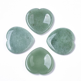 ARRICRAFT Natural Green Aventurine Thumb Worry Stone, Pocket Palm Stones, for Healing Reiki Stress Relief, Heart Shape, 39~40x39~40x5~6mm