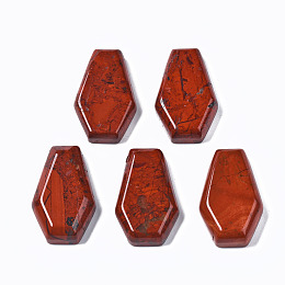 Honeyhandy Natural Red Jasper Cabochons, Hexagon, 30x19x6~8mm