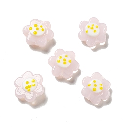 Honeyhandy Handmade Lampwork Beads, Flower, Lavender Blush, 18~19x20.5x8.5mm, Hole: 1.6mm