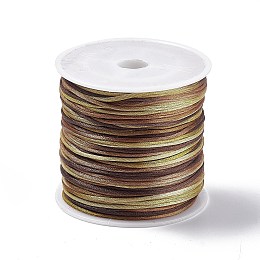 Honeyhandy Segment Dyed Nylon Thread Cord, Rattail Satin Cord, for DIY Jewelry Making, Chinese Knot, Sienna, 1mm