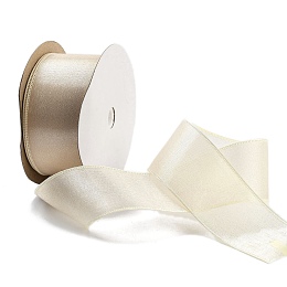 20 Yards Polyester Ribbon, for Gift Wrapping, Beige, 1-1/2 inch(38mm), about 20.00 Yards(18.29m)/Roll