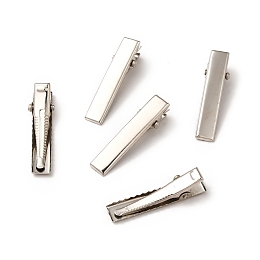 Honeyhandy Iron Alligator Hair Clips Findings, Platinum, 45x10x10mm