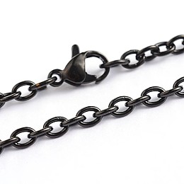 Honeyhandy 304 Stainless Steel Cable Chain Necklaces, Electrophoresis Black, 23.6 inch(60cm), 3mm