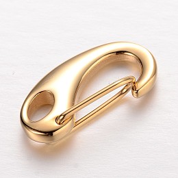 Honeyhandy 304 Stainless Steel Keychain Clasp Findings, Ion Plating (IP), Golden, 21x10x6mm, Hole: 3x5mm