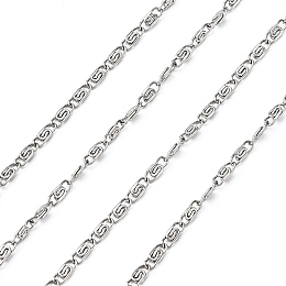 Honeyhandy 3.28 Feet 304 Stainless Steel Lumachina Chains, Snail Chains, Decorative Chains, Soldered, Stainless Steel Color, 2x0.4mm