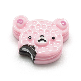 Honeyhandy Resin Cabochons, Bear, Pink, 15x19x7mm