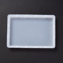 Honeyhandy DIY Decoration Silicone Molds, for Dried Flower Specimen Making, Resin Casting Molds, For UV Resin, Epoxy Resin Jewelry Making, Rectangle, White, 196x137x21mm, Inner Diameter: 120X179mm