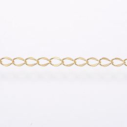 Honeyhandy Handmade Ion Plating(IP) 304 Stainless Steel Curb Chains, Soldered, Oval, Golden, 4x2x1mm