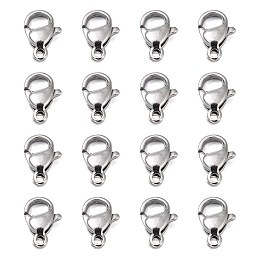 Honeyhandy Polished 316 Surgical Stainless Steel Lobster Claw Clasps, Parrot Trigger Clasps, Stainless Steel Color, 10x6x3.5mm, Hole: 1mm