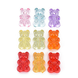 Honeyhandy Transparent Acrylic Beads, Bear, Mixed Color, 18x11x7mm, Hole: 1.8mm