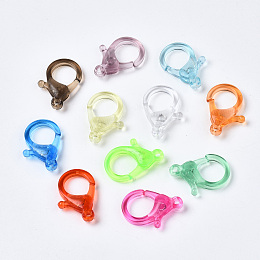 Honeyhandy Transparent Acrylic Lobster CLaw Clasps, Mixed Color, 25.5x18x6mm, Hole: 1.8mm