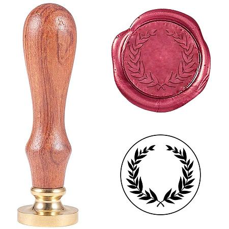 PandaHall Elite Olive Branch Wax Seal Stamp with Wooden Handle Removable Vintage Retro Sealing Stamp for Embellishment of Envelopes, Invitations, Wine Packages, Gift Packing