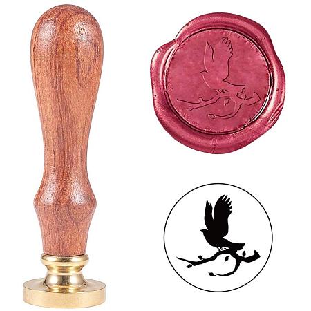 PandaHall Elite Bird On Branch Wax Seal Stamp Vintage Retro Bird Sealing Stamp for Embellishment of Envelopes, Party Invitations, Wine Packages, Gift Packing