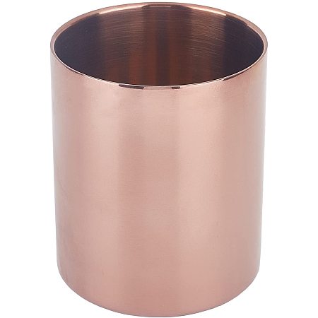 UNICRAFTALE 1pc Rose Gold Column Candles Holder Stainless Steel Candle Cups Tealight Candle Holder Bulk for Tables, Weddings, Parties and Home Decoration with Box 8.2cm in Diameter