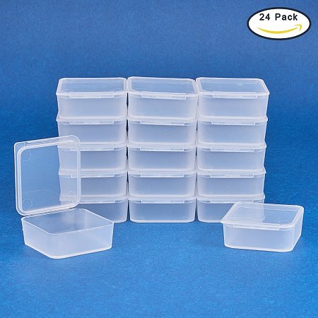 27 Packs Square Mini Clear Plastic Bead Storage Containers 3-Size Box with  lid for Pills Herbs Tiny Bead Jewerlry Findings