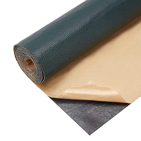 BENECREAT 11.8x53 Inch Adhesive Leather Repair Patch for Sofa Couch Car Seat Furniture (Dark Green, 0.1cm Thick)