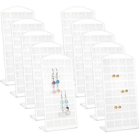 Beebeecraft PandaHall Elite 6 Pack Acrylic Earring Holders, 72 Holes  L-Shaped Earrings Ear Studs Display Stands Jewelry Showcase Earring Stand