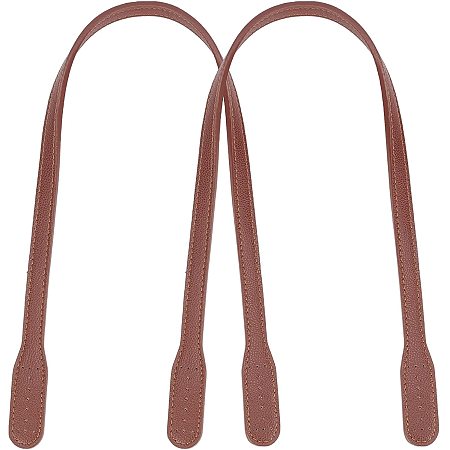 ARRICRAFT 2pcs Leather Purses Straps, 23.2 inch PU Leather Bag Handles Replacement Purse Straps Leather Handbag Handles DIY Sewing Strap Cross-Body Cags Straps Purse Making Supplies, Brown