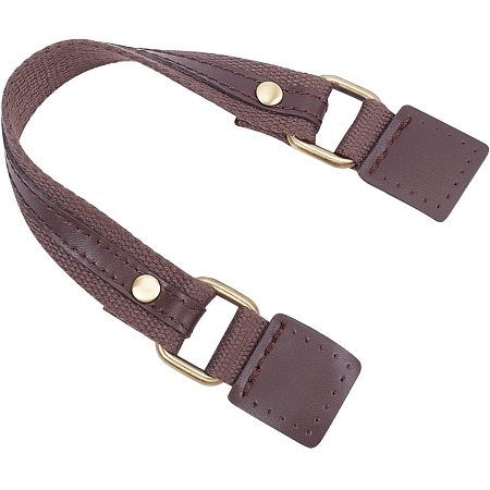 WADORN Leather Handmade Bag Strap, 11.3inch Leather Braided Purse Strap Replacement Sewing Handbag Handle with Pre-Drill Holes DIY Handmade Bag Making Accessories for Tote Briefcase, Dark Brown