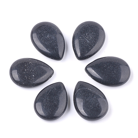 Honeyhandy Natural Black Obsidian Pendants, Teardrop, 25x18x7~8mm, Hole: 0.8mm
