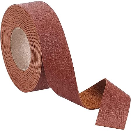 BENECREAT 98x1 Inch Leather Belt Strips, Camel PU Leather Single Face Lychee Pattern Leather Strap for Leathercraft and DIY Craft