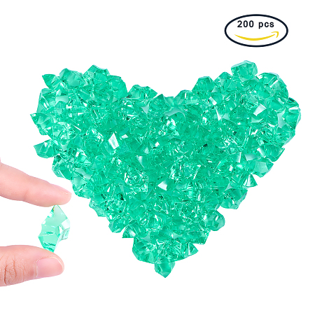 BENECREAT Lime Green 25x18mm Acrylic Beads Ice Rock Crystals Treasure Gems for Jewelry Making, about 200pcs/bag