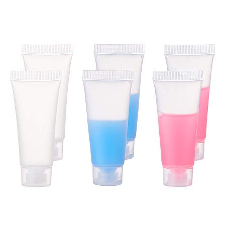 BENECREAT 30 Pack 10ml/0.34oz Mini Plastic Squeezable Lip Gloss Tubes Empty Refillable Tubes for Lotion, Shampoo, Facial Cleanser and Beauty Samples