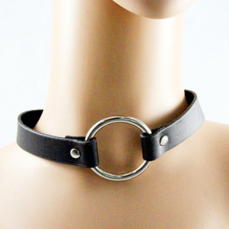 Honeyhandy Punk Rock Style Leather Necklaces, with Alloy Findings, Black, 15.4 inch