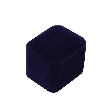 NBEADS 20PCS Square Midnight Blue Velvet Jewelry Boxes Earring Ring Box Package Display Case, 6x5x5cm