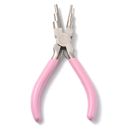 Honeyhandy 6-in-1 Bail Making Pliers, 45# Steel 6-Step Multi-Size Wire Looping Forming Pliers, for Loops and Jump Rings, Hot Pink, 14.5x9.7x1.35cm