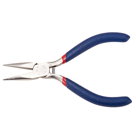 PandaHall Elite 1 Set Size 130x53mm Blue Jewelry Pliers 316 Stainless Steel Short Chain Flat Nose Wire Cutter Pliers