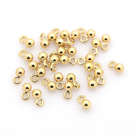 Honeyhandy CCB Plastic Round Charms, Golden, 7x4mm, Hole: 1.5mm