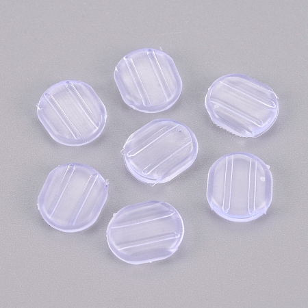 Honeyhandy Comfort Silicone Earring Pads, Clip Earring Cushions, for Clip-on Earrings, Clear, 10x9x2mm, Hole: 8.5x1mm
