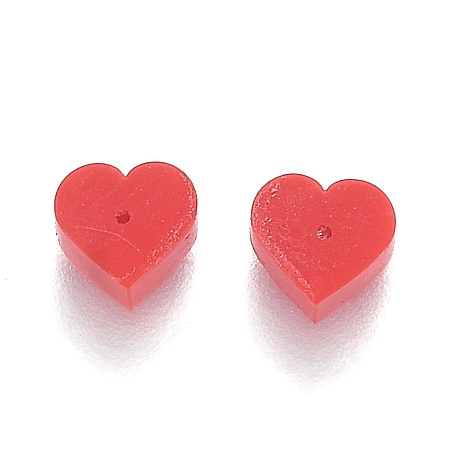 Honeyhandy Silicone Ear Nuts, Earring Backs, Heart, Red, 5.2x5.7x3.5mm, Hole: 0.5mm