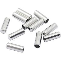 UNICRAFTALE 20 PCS Stainless Steel Column End Caps Leather Cord Ends Leather Cord Terminators Fasteners Cord Ends Caps for Jewelry Making 7x2.5mm Inner Diameter 2mm