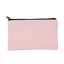 Honeyhandy Rectangle Canvas Jewelry Storage Bag, with Black Zipper, Cosmetic Bag, Multipurpose Travel Toiletry Pouch, Pink, 20x13x0.3cm