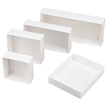 BENECREAT 10Pcs 5 Style Present Gift Paper Box, White Square Paper Packaging Boxes for Garment Packing box, Cosmetic box