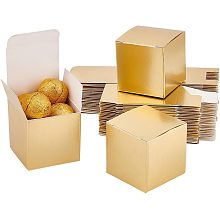 PandaHall Elite 30pcs Golden Gift Box 2x2x2 inch Cookie Box Cube Gift Boxes Paper Favor Boxes Treat Boxes for Xmas Wedding Bridal Birthday Holiday Valentine's Day Party Festival