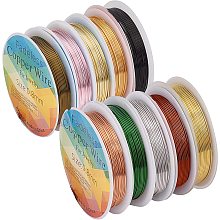 FINGERINSPIRE 10 Rolls 20 Gauge Jewelry Wire for Jewelry Making, 100 Feet Craft Wire Tarnish Resistant Copper Beading Wire Bailing Wire Sculpting Wire for Supplies and Crafting (10 Colors)