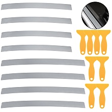 Arricraft 8 Sets Anti Scratch Car Door Stickers, Universal Car Sill Protector Car Door Guard Stickers with Plastic Scraper for Cars Trucks SUV 35"/41"-Silver