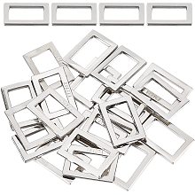 GORGECRAFT 1 Box 20PCS Metal Flat Rectangle Rings Buckle 4/5"(20mm) Square Strap Webbing Belt Rings Rectangular Metal Loops Strap for Bag Belt Strap Heavy Duty, Silver